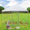 Silver Large Metal Hexagonal Chicken Coop with 210D Oxford Fabric and Lockable Door